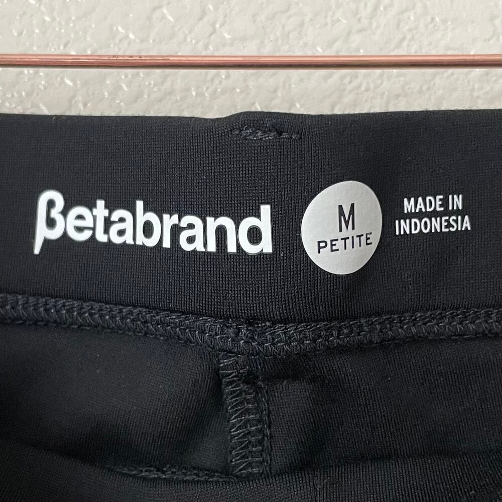 Betabrand Dress Yoga Pants Womens Medium Petite Black Straight Leg Ponte Knit - Picture 10 of 12